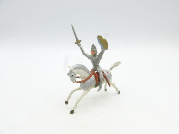Merten 4 cm Knight on horseback with raised sword + shield