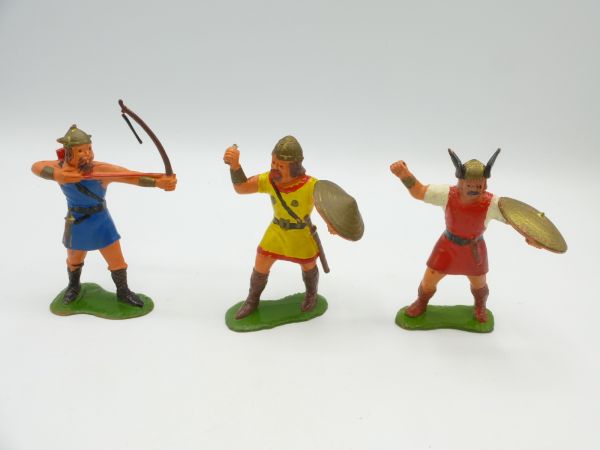 Heimo 3 Wikinger (beschädigt) - frühe Figuren aus Hartplastik
