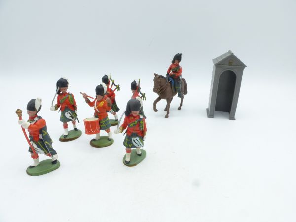 Britains Swoppets Gruppe Gordon Highlander (1 Häuschen, 1 Reiter, 6 Fußer)