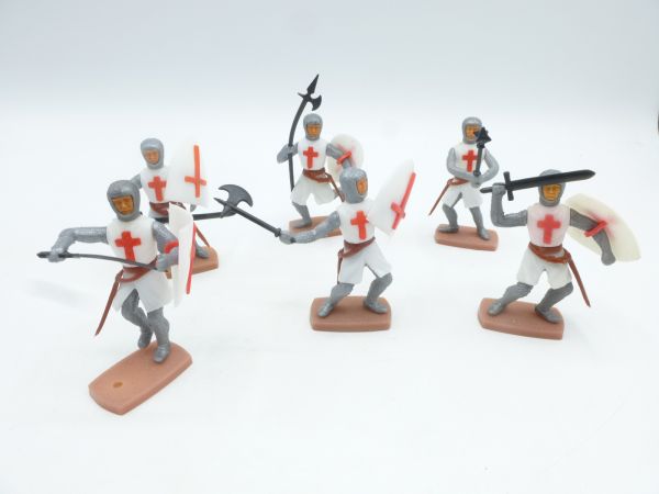 Plasty Crusaders on foot (6 figures) - nice set