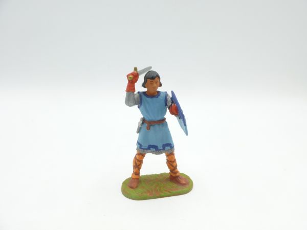 Modification 7 cm Squire with shield, lunging with sword, great fitting to 7 cm figures