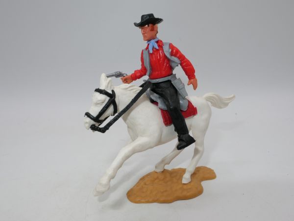 Timpo Toys Cowboy on horseback, shooting pistol