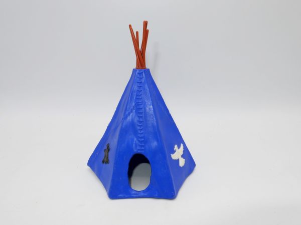 Timpo Toys Indian tent / tipi, 2-piece, medium blue - rare colour