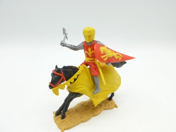 Timpo Toys Medieval knight riding, red/yellow - shield loops ok