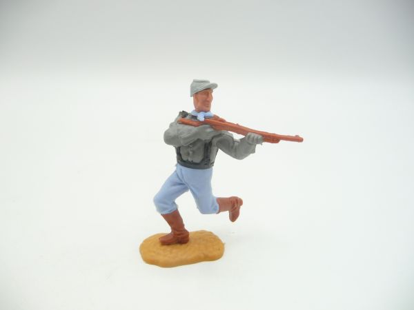Timpo Toys Confederate Army soldier with black braces, firing with rifle