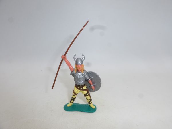 Timpo Toys Viking Chief standing with silver original shield + spear