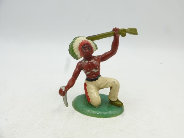 Miniplast Indian kneeling with knife + rifle - great painting