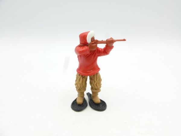 Timpo Toys Eskimo (rot), Gewehr schießend, Beine beige
