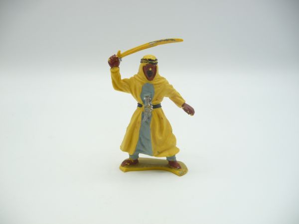 Timpo Toys Araber mit Säbel über dem Kopf, gelb/hellblau