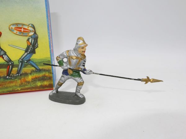 Elastolin compound Knight advancing with lance - in orig. packaging, top condition