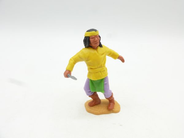Timpo Toys Apache standing with knife, yellow