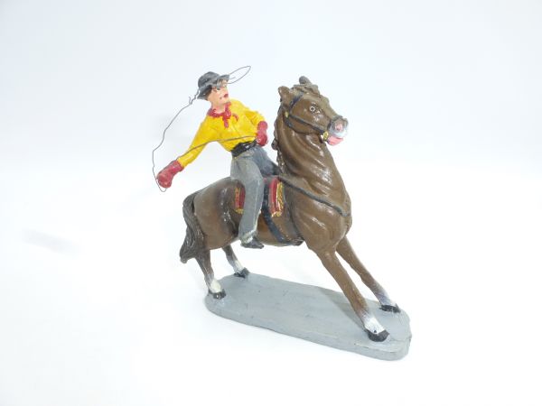 Cowboy reitend mit Lasso (made in Italy) - seltene Figur