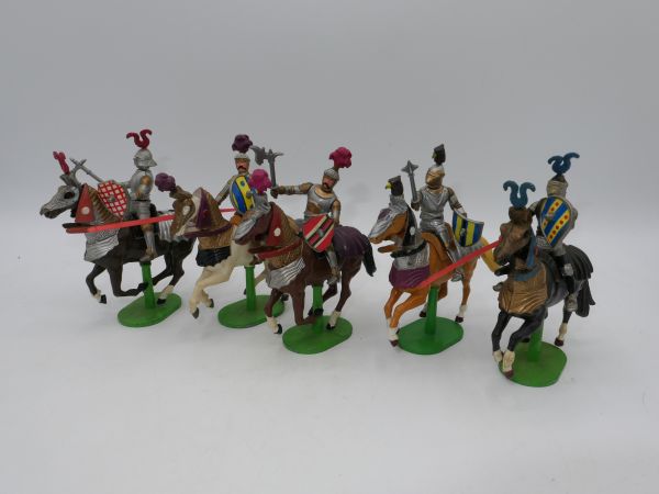 Britains Deetail Set of knights on horseback, 5 figures (movable), made in China
