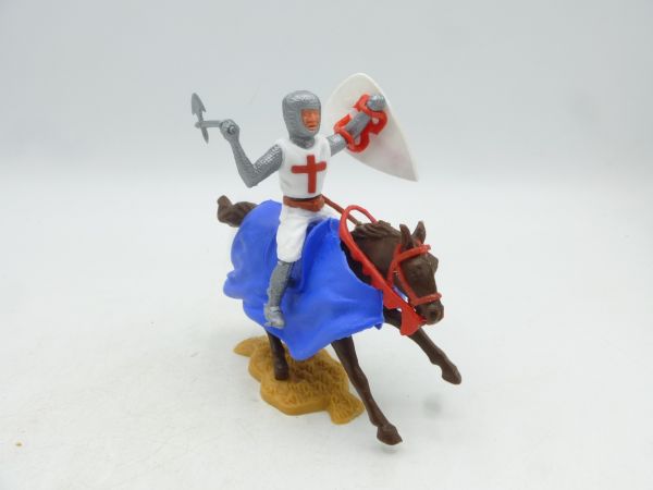 Timpo Toys Crusader 2nd version on horseback with battle axe