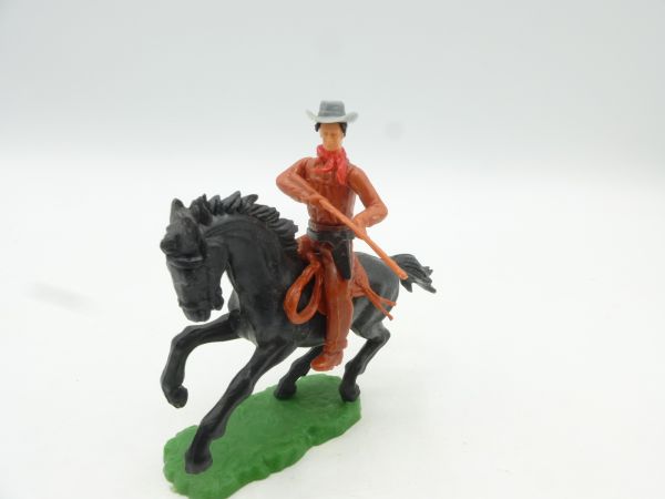 Elastolin 5,4 cm Cowboy riding, firing rifle