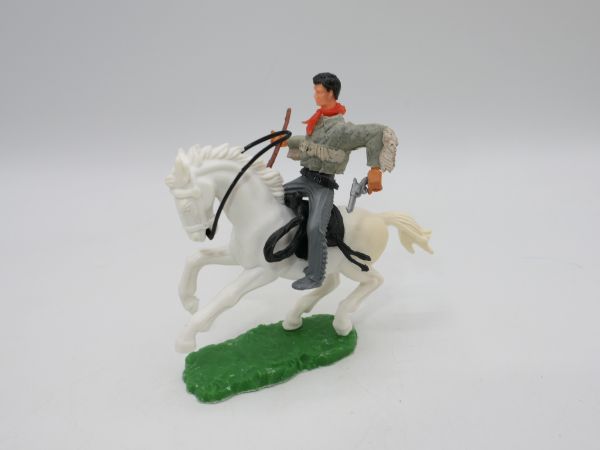 Elastolin 5,4 cm Cowboy on horseback - great modification, see photos