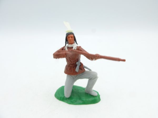 Elastolin 5,4 cm Indianer kniend schießend (+ Waffe im Gurt)