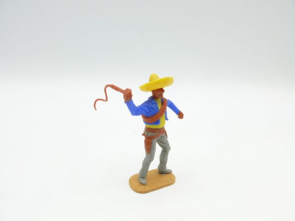 Timpo Toys Mexican standing with whip, upper part medium blue/yellow
