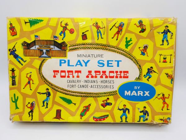 MARX Play Set Fort Apache mit vielen Figuren (Cavalry, Indianer, Zubehör)