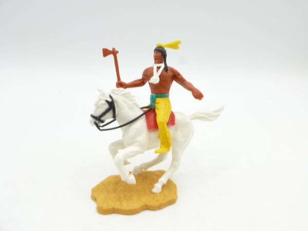 Timpo Toys Indianer 2. Version reitend mit Tomahawk - tolles Pferd