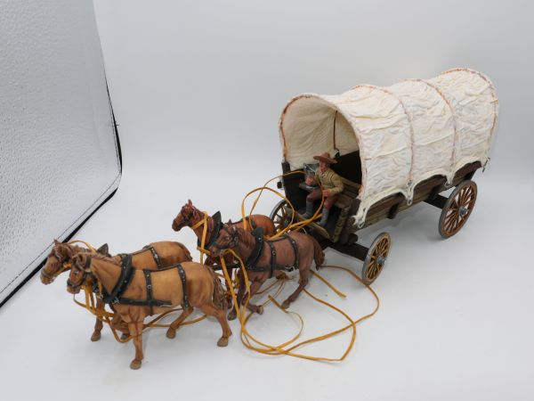 Elastolin 7 cm Great large covered wagon, suitable for 7 cm series