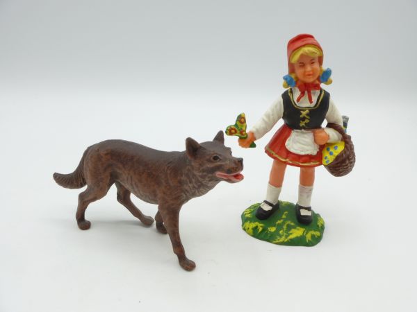 Elastolin 7 cm Little red riding hood and the bad wolf, No. 6700 + 6701 - great condition