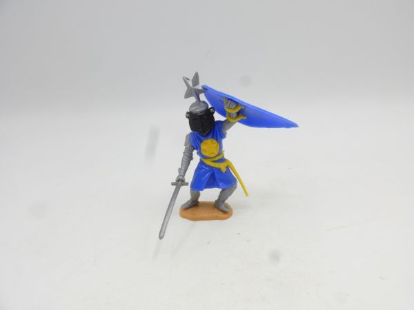Timpo Toys Visor knight standing, medium blue/yellow - shield loops ok
