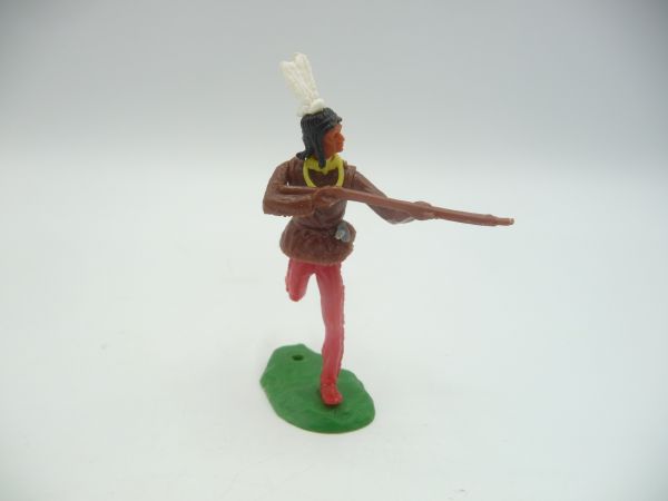 Elastolin 5,4 cm Indianer laufend mit Gewehr + Messer