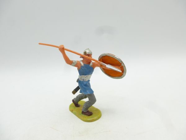 Elastolin 7 cm Viking attacking with spear, No. 8508