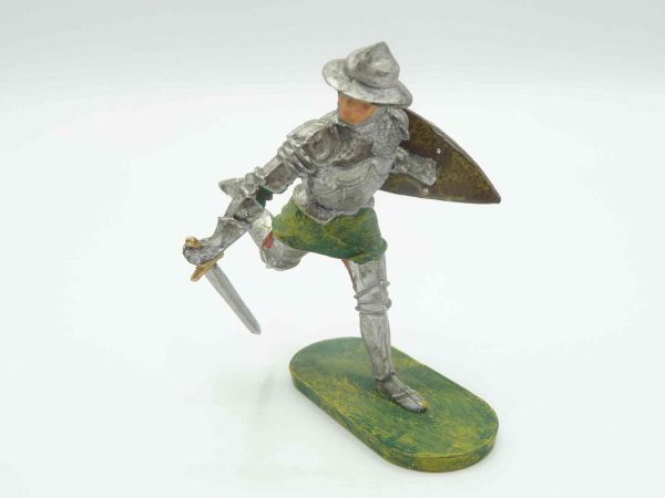 Modification 7 cm Knight running with sword + shield - beautiful figure
