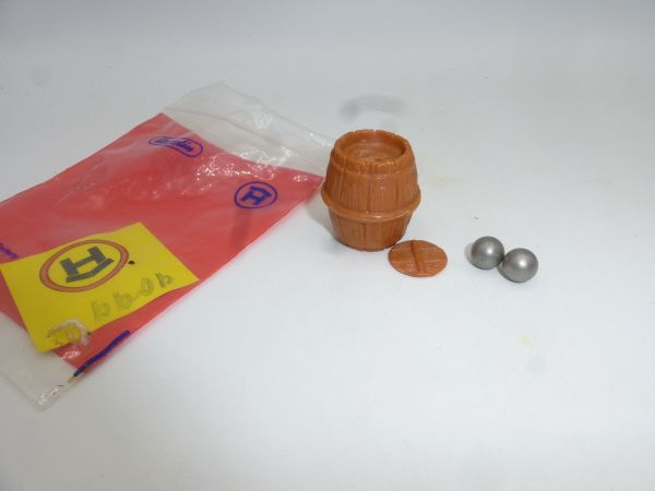 Elastolin 7 cm Barrel with lid + 2 bullets, No. 9803 - in original bag