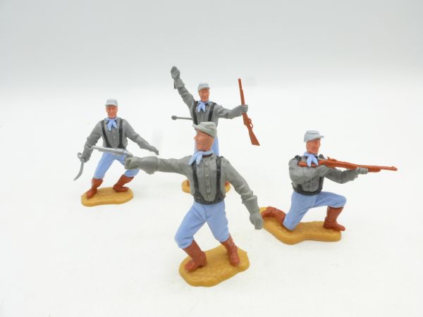 Timpo Toys Set Südstaatler (4 Figuren), schwarze Hosenträger