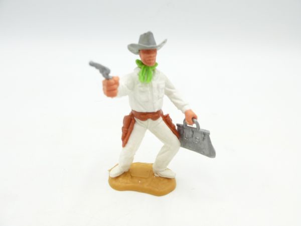 Timpo Toys Cowboy 2nd version with pistol + silver moneybag - rare