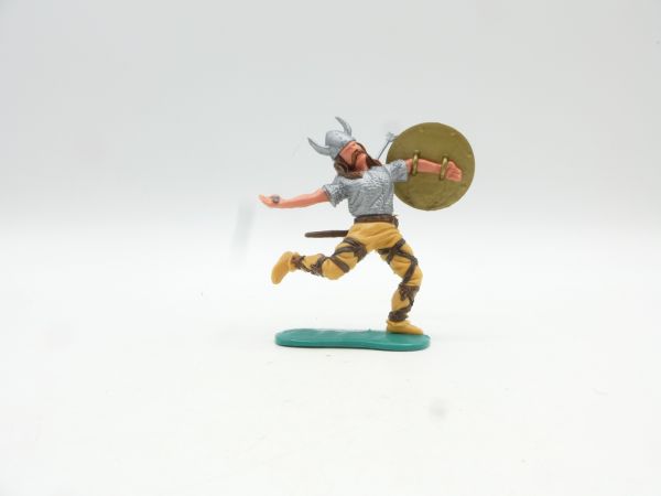 Timpo Toys Viking running, hit by arrow, beige trousers