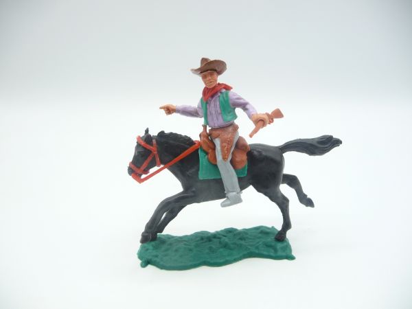 Timpo Toys Cowboy 2. Version reitend mit Gewehr, zeigend - schöne Kombi