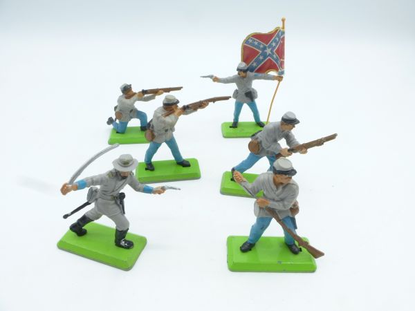 Britains Deetail Beautiful set of Confederate Army soldiers 2nd version on foot (6 figures)