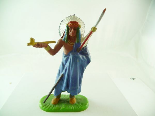 Elastolin 7 cm Indian chief standing with cape, No. 6808