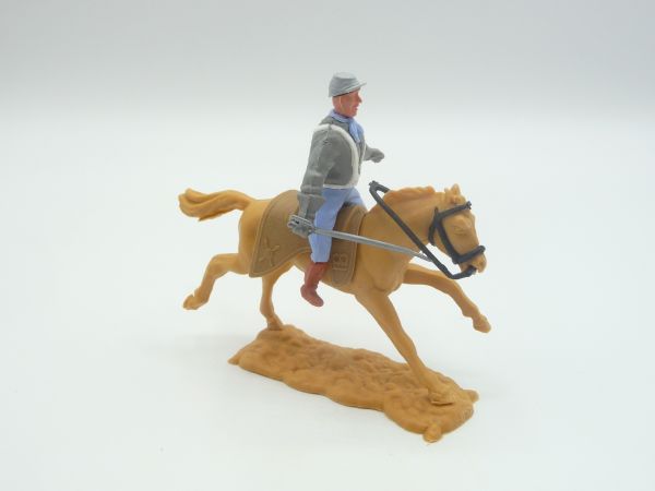 Timpo Toys Confederate Army soldier 2nd version riding, sabre down