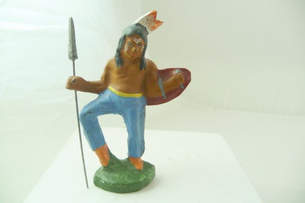 Lisanto / Röder Indianer mit Speer + Schild - tolle Figur, tolle Bemalung