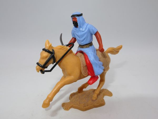 Timpo Toys Arab on horseback, light blue with dagger