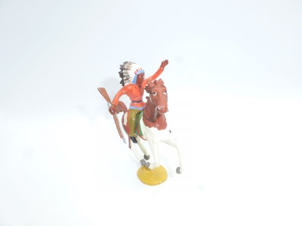 Merten Indian riding with rifle, arm up - rare colour