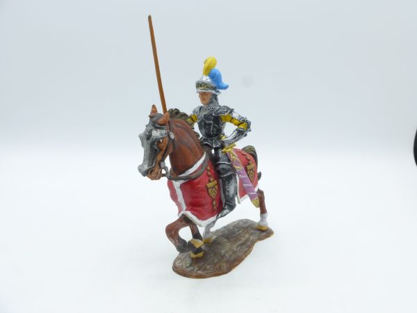 Preiser 7 cm Knight on horseback, lance high, No. 8965 - top condition