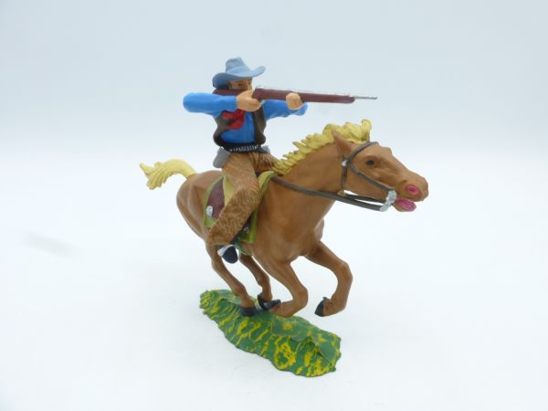 Preiser 7 cm Cowboy zu Pferd mit Gewehr, Nr. 6996 - OVP, ladenneu