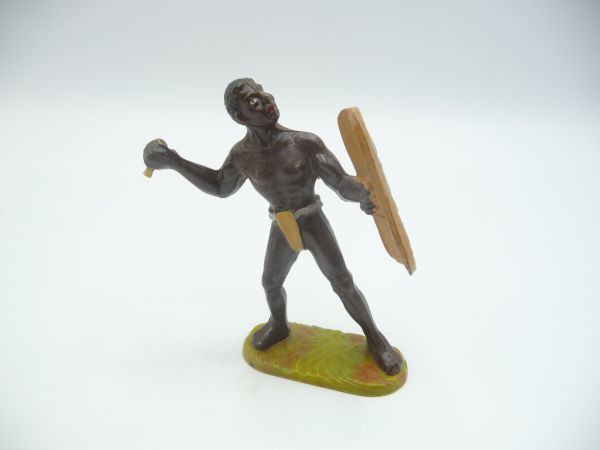 Elastolin 7 cm (damaged) African standing, painting 2 - spear defective