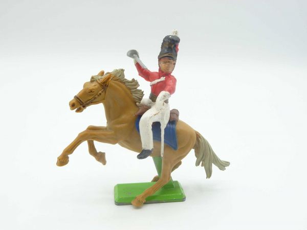 Britains Deetail Waterloo; soldier riding, red, with sabre, looking to the left