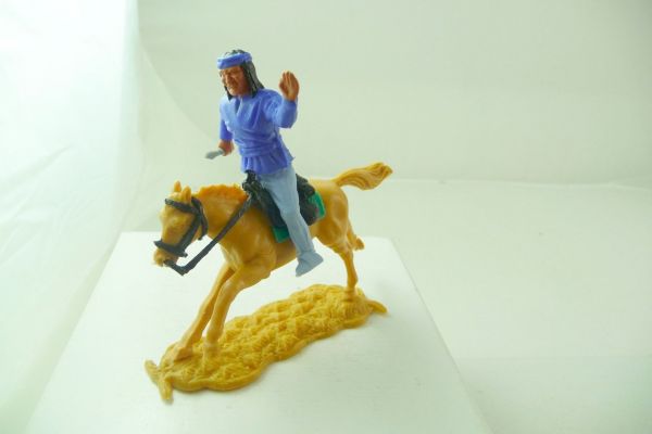 Timpo Toys Apache riding medium-blue with knife
