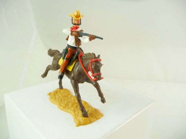 Timpo Toys Cowboy 4th version riding - rare dark-red-brown lower part