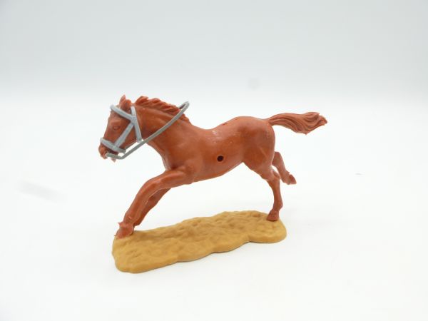 Timpo Toys Horse walking, medium brown, grey reins