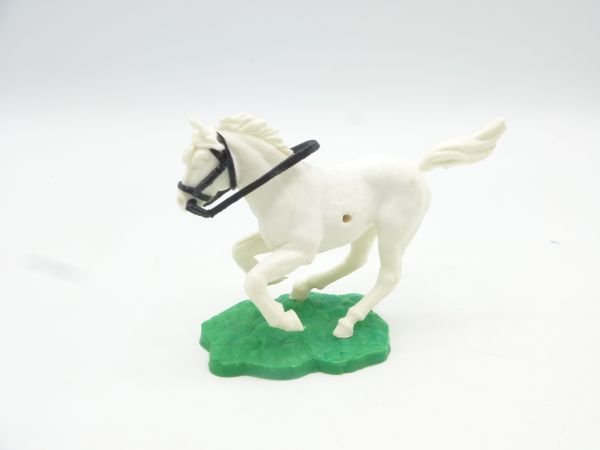 Timpo Toys Pferd kurzgaloppierend, weiß, schwarze Zügel