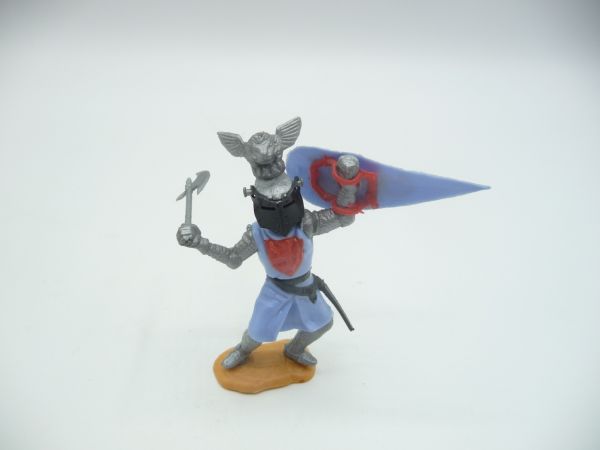 Timpo Toys Visor knight with battleaxe, light-blue
